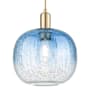 Innovations Lighting Brookhaven Sphere 10" Wide Cord Hung Mini Pendant with Sapphire Blue Glass Shade Champagne Bronze