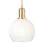 Innovations Lighting Brookhaven Globe 8" Wide Cord Hung Mini Pendant with Opal Glass Shade Champagne Bronze