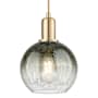Innovations Lighting Brookhaven Globe 8" Wide Cord Hung Mini Pendant with Slate Glass Shade Champagne Bronze