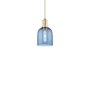 Innovations Lighting Bella 6" Wide Mini Pendant Champagne Bronze / Blue