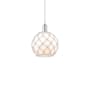 Innovations Lighting Farmhouse Rope 10" Wide Mini Pendant Polished Chrome / White Glass with White Rope