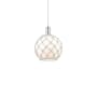 Innovations Lighting Farmhouse Rope 10" Wide Mini Pendant Polished Nickel / White Glass with White Rope