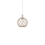 Innovations Lighting Farmhouse Rope 10" Wide Mini Pendant Polished Nickel / Clear Glass with Brown Rope