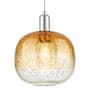 Innovations Lighting Brookhaven Sphere 10" Wide Cord Hung Mini Pendant with Hand-Blown Amber Glass Shade Polished Nickel