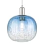 Innovations Lighting Brookhaven Sphere 10" Wide Cord Hung Mini Pendant with Sapphire Blue Glass Shade Polished Nickel