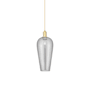 Innovations Lighting Chelsea 8" Wide Mini Pendant Satin Gold / Light Smoke Deco Swirl