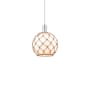 Innovations Lighting Farmhouse Rope 10" Wide Mini Pendant Brushed Satin Nickel / White Glass with Brown Rope