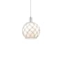 Innovations Lighting Farmhouse Rope 10" Wide Mini Pendant Brushed Satin Nickel / White Glass with White Rope