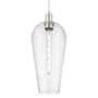 Innovations Lighting Chelsea 8" Wide Cord Hung Mini Pendant with Clear, Seedy Glass Shade Brushed Satin Nickel