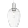 Innovations Lighting Preston 6" Wide Cord Hung Mini Pendant with Clear, Ribbed Glass Shade Brushed Satin Nickel