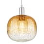 Innovations Lighting Brookhaven Sphere 10" Wide Cord Hung Mini Pendant with Hand-Blown Amber Glass Shade Brushed Satin Nickel