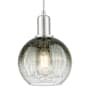 Innovations Lighting Brookhaven Globe 8" Wide Cord Hung Mini Pendant with Slate Glass Shade Brushed Satin Nickel
