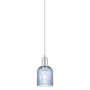 Innovations Lighting Bridal Veil 5" Wide Mini Pendant Brushed Satin Nickel / Blue