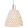 Innovations Lighting Natural Ballston Dome 9" Wide Cord Hung Mini Pendant with Natural Rope Shade Brushed Satin Nickel