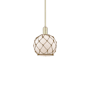 Innovations Lighting Farmhouse Rope 8" Wide Mini Pendant Antique Brass / White Glass with Brown Rope