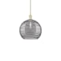 Innovations Lighting Athens Deco Swirl 14" Wide Pendant Antique Brass / Light Smoke Deco Swirl