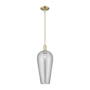 Innovations Lighting Chelsea 8" Wide Mini Pendant Antique Brass / Light Smoke Deco Swirl