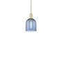 Innovations Lighting Bella 6" Wide Mini Pendant Antique Brass / Blue