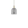 Innovations Lighting Bella 6" Wide Mini Pendant Antique Brass / Light Smoke