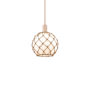 Innovations Lighting Farmhouse Rope 10" Wide Mini Pendant Antique Copper / White Glass with Brown Rope