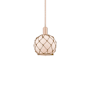 Innovations Lighting Farmhouse Rope 8" Wide Mini Pendant Antique Copper / White Glass with Brown Rope