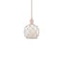Innovations Lighting Farmhouse Rope 8" Wide Mini Pendant Antique Copper / White Glass with White Rope