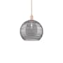 Innovations Lighting Athens Deco Swirl 14" Wide Pendant Antique Copper / Light Smoke Deco Swirl