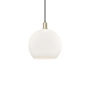 Innovations Lighting Athens 14" Wide Pendant Black Antique Brass / Matte White