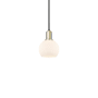 Innovations Lighting Athens 6" Wide Mini Pendant Black Antique Brass / Matte White