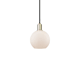 Innovations Lighting Athens 8" Wide Mini Pendant Black Antique Brass / Matte White