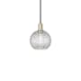 Innovations Lighting Athens 8" Wide Mini Pendant Black Antique Brass / Clear Basketweave