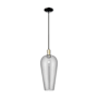 Innovations Lighting Chelsea 8" Wide Mini Pendant Black Antique Brass / Light Smoke Deco Swirl