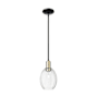 Innovations Lighting Preston 6" Wide Mini Pendant Black Antique Brass / Clear