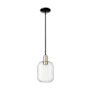 Innovations Lighting Preston 7" Wide Mini Pendant Black Antique Brass / Clear