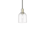 Innovations Lighting Bella 6" Wide Mini Pendant Black Antique Brass / Clear