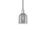 Innovations Lighting Bella 6" Wide Mini Pendant Black Antique Brass / Light Smoke