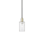 Innovations Lighting Clymer 5" Wide Mini Pendant Black Antique Brass / Clear