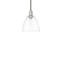 Innovations Lighting Bristol 9" Wide Mini Pendant Black Antique Brass / Clear