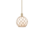Innovations Lighting Farmhouse Rope 10" Wide Mini Pendant Brushed Brass / White Glass with Brown Rope