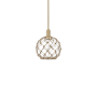 Innovations Lighting Farmhouse Rope 10" Wide Mini Pendant Brushed Brass / Clear Glass with Brown Rope