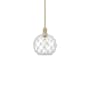 Innovations Lighting Farmhouse Rope 10" Wide Mini Pendant Brushed Brass / Clear Glass with White Rope