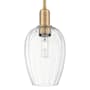 Innovations Lighting Preston 6" Wide Mini Pendant with Clear, Ribbed Glass Shade Brushed Brass