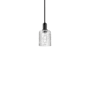 Innovations Lighting Cobbleskill 5" Wide Mini Pendant Matte Black / Clear Basket Weave