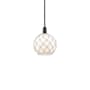 Innovations Lighting Farmhouse Rope 10" Wide Mini Pendant Matte Black / White Glass with White Rope