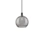 Innovations Lighting Athens Deco Swirl 12" Wide Pendant Matte Black / Light Smoke Deco Swirl