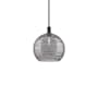 Innovations Lighting Athens Deco Swirl 14" Wide Pendant Matte Black / Light Smoke Deco Swirl