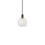 Innovations Lighting White Mouchette 8" Wide Mini Pendant Matte Black / White Mouchette