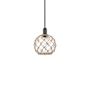Innovations Lighting Farmhouse Rope 10" Wide Mini Pendant Matte Black / Clear Glass with Brown Rope