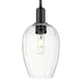 Innovations Lighting Preston 6" Wide Mini Pendant with Clear, Ribbed Glass Shade Matte Black