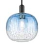Innovations Lighting Brookhaven Sphere 10" Wide Mini Pendant with Sapphire Blue Glass Shade Matte Black